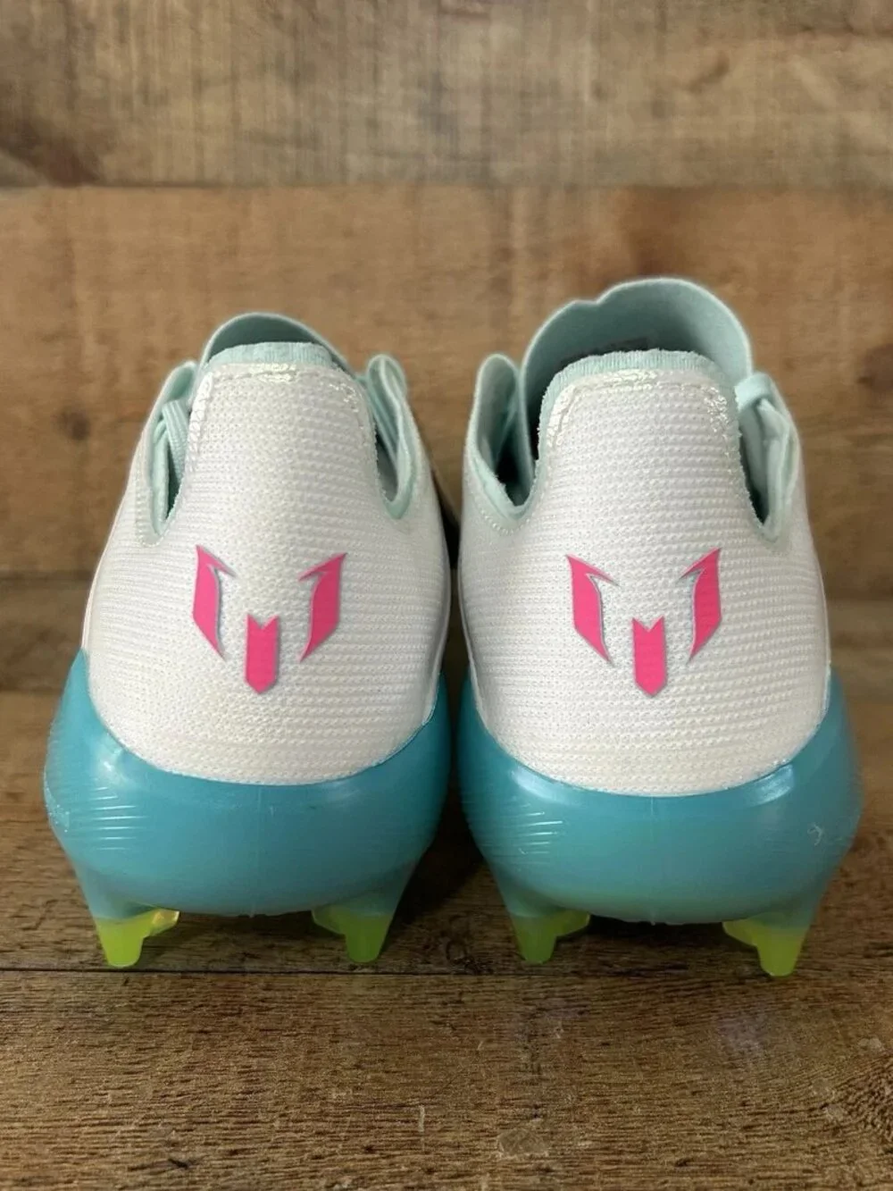 Adidas F50 Messi Elite FG Cloud White Flash Aqua Soccer Cleats Men Size 8 JQ0927